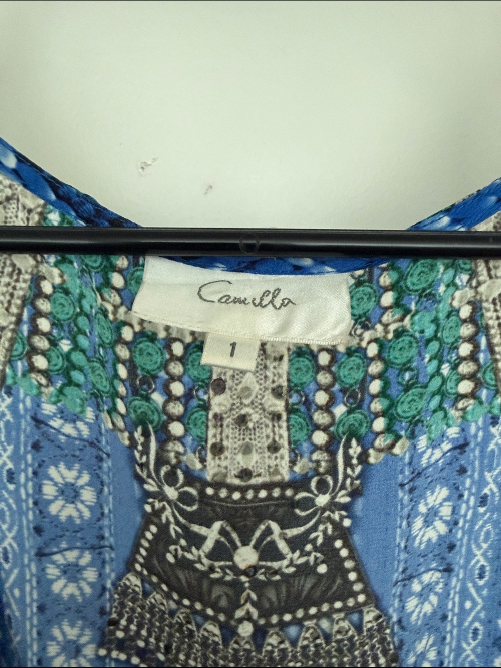 Embellished Blue Tribal Rhinestone Dress - Picture 4 of 4